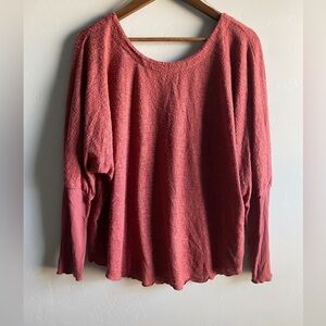 Melrose and Market - Textured Maroon Drop shoulder Top